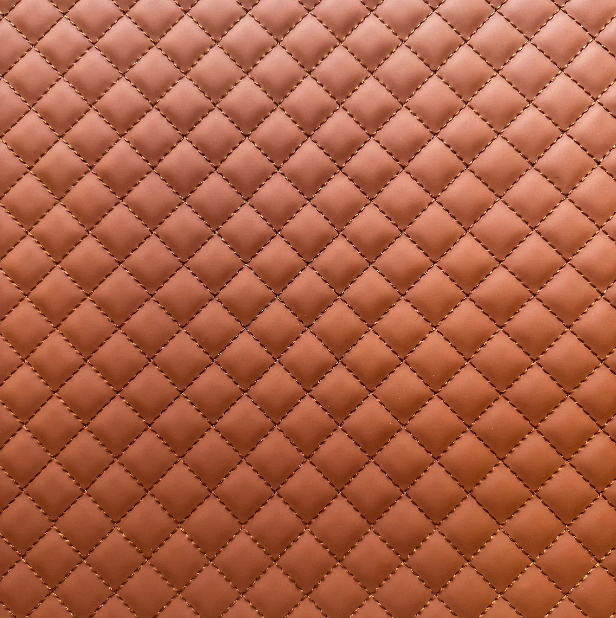 Quilted Vinyl Light Brown - Cinnamon Pre-Quilted Fabric for Bags