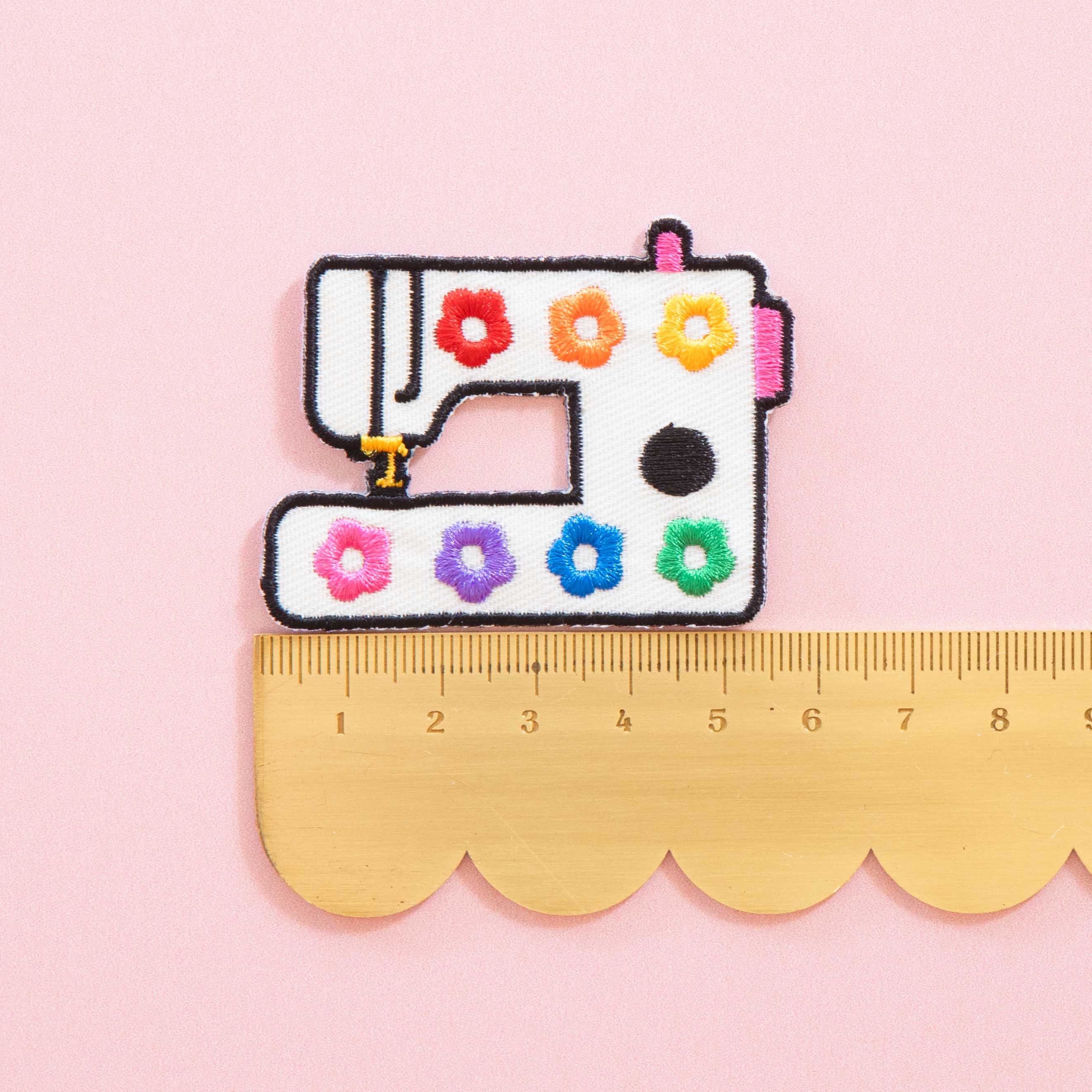 Rainbow Daisy Sewing Machine Iron-On Patch - Image 3