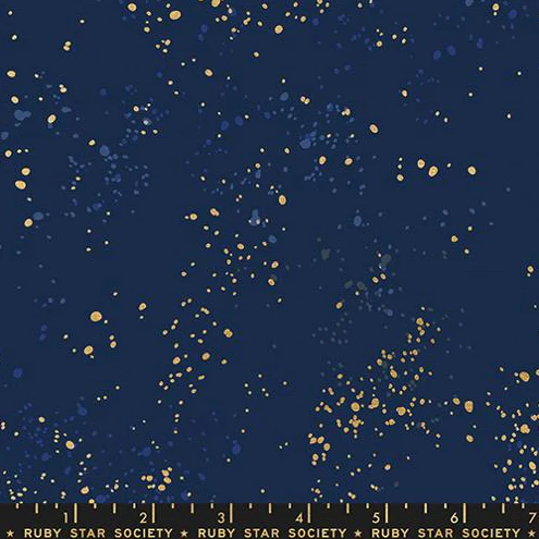Ruby Star Speckled Canvas Linen Metallic Navy