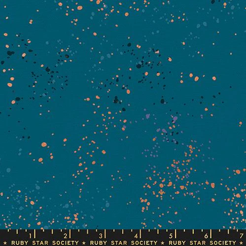 Ruby Star Speckled Canvas Linen Teal