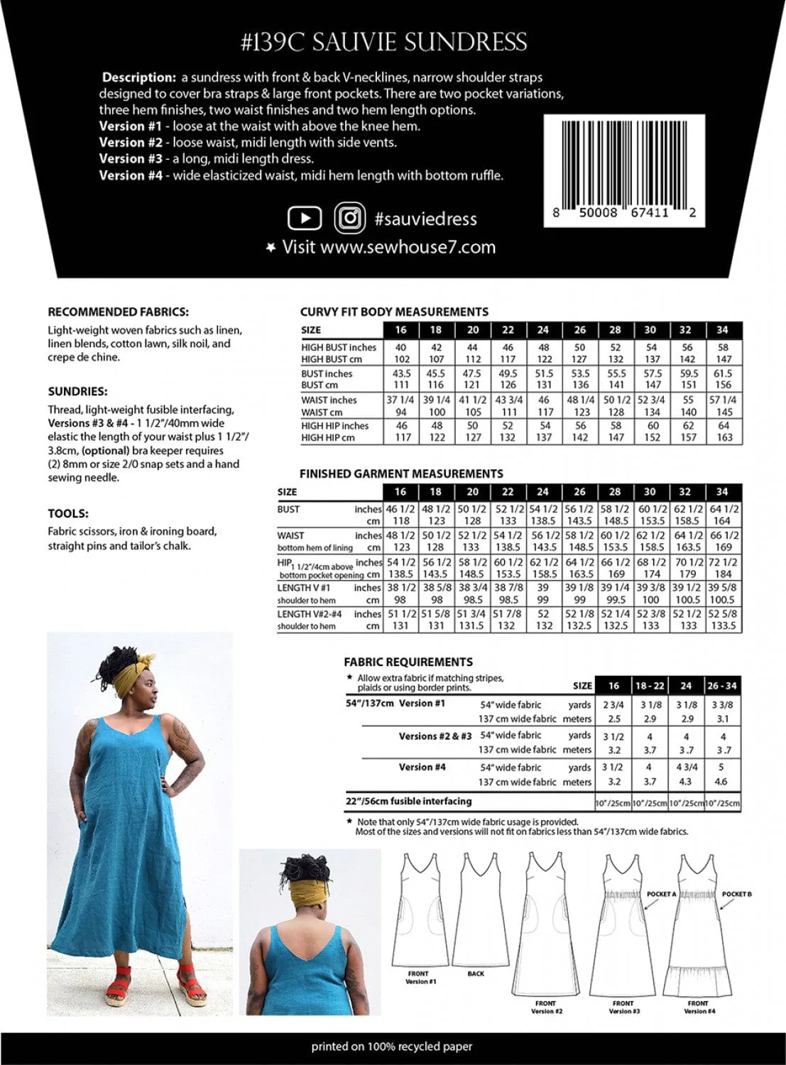 Sauvie Curvy dress pattern - Image 2