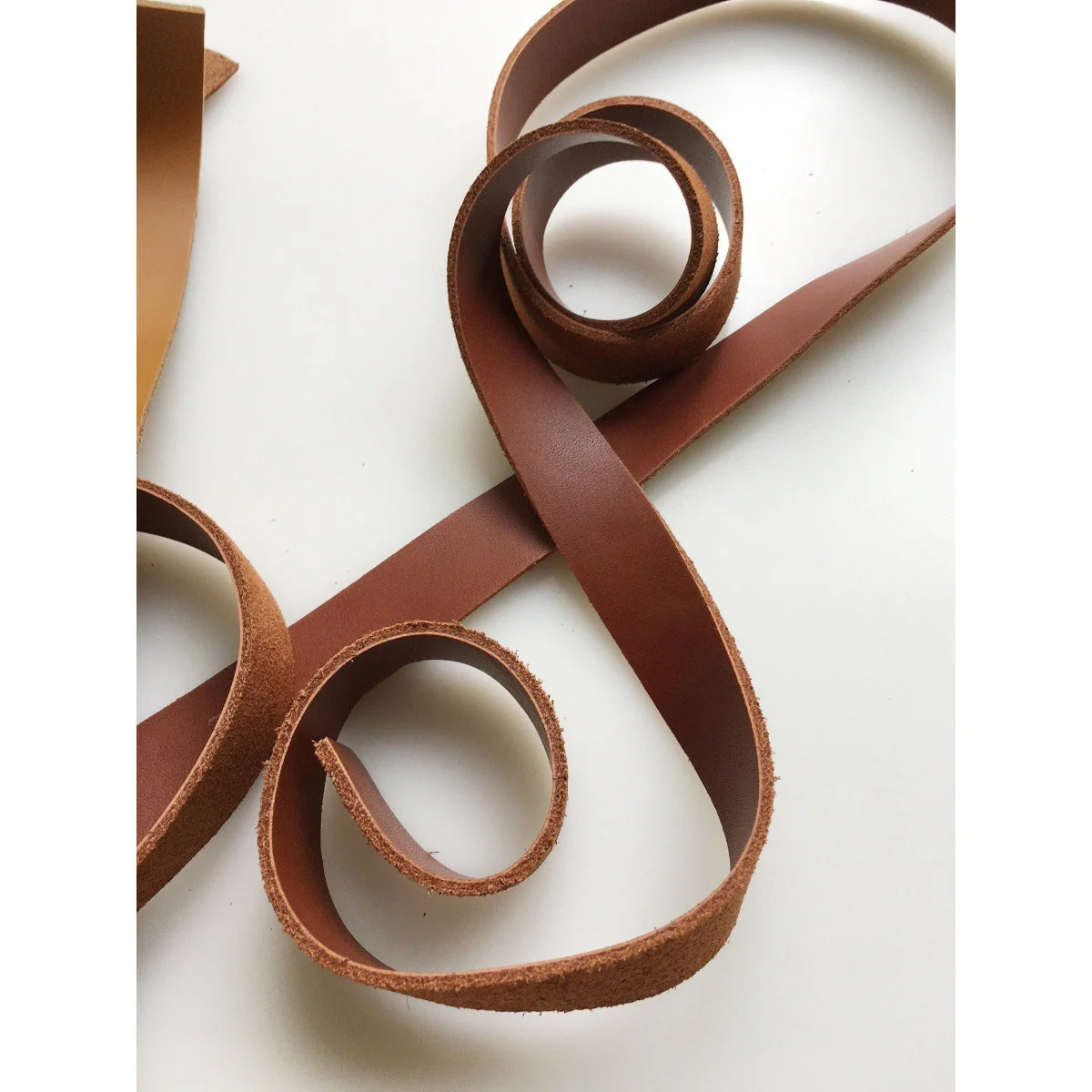 Sewable Dark Brown Leather Bag Strap - 3/4" x 45" Genuine Leather - Image 9