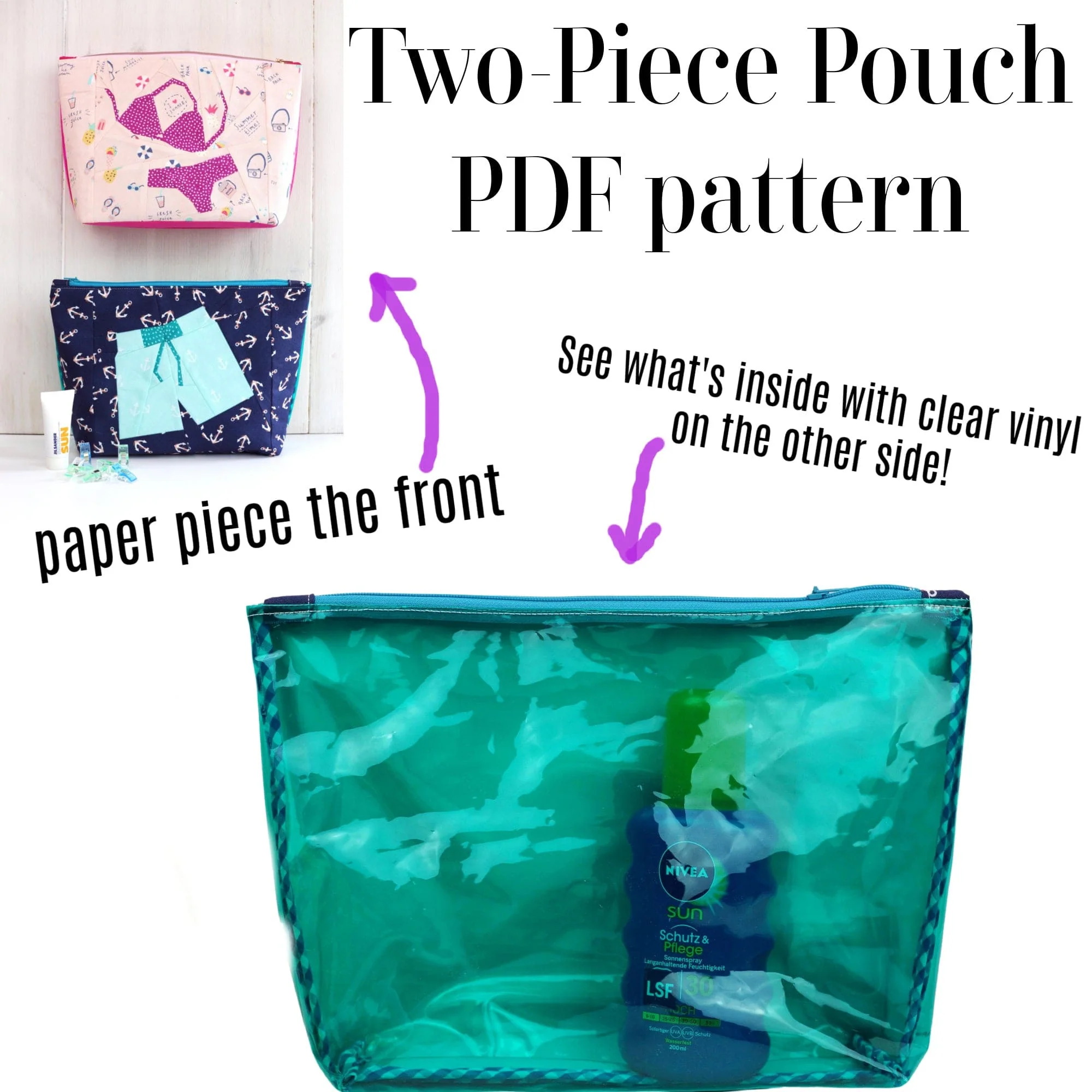 Two Piece Pouch PDF sewing pattern