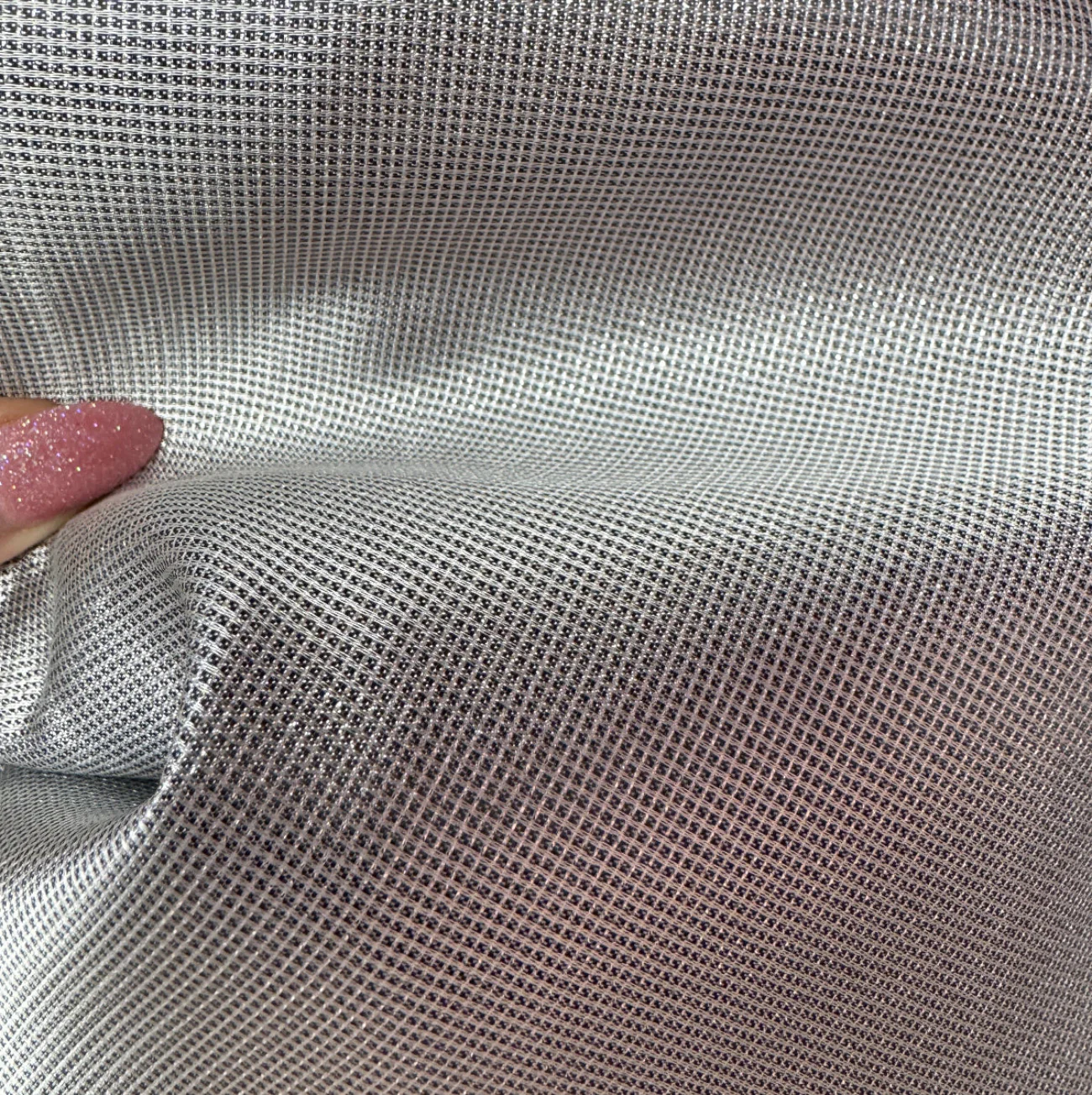 Silver Shimmer Fabric for Bag Making – Large Precut 36" × 58"
