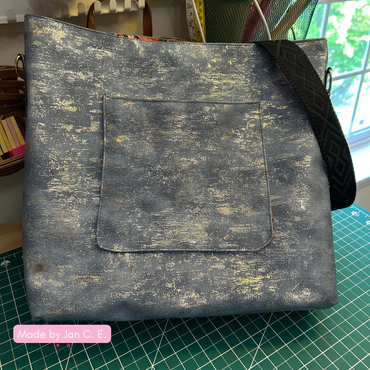 Denim Blue Vinyl with Gold Accents - Image 7