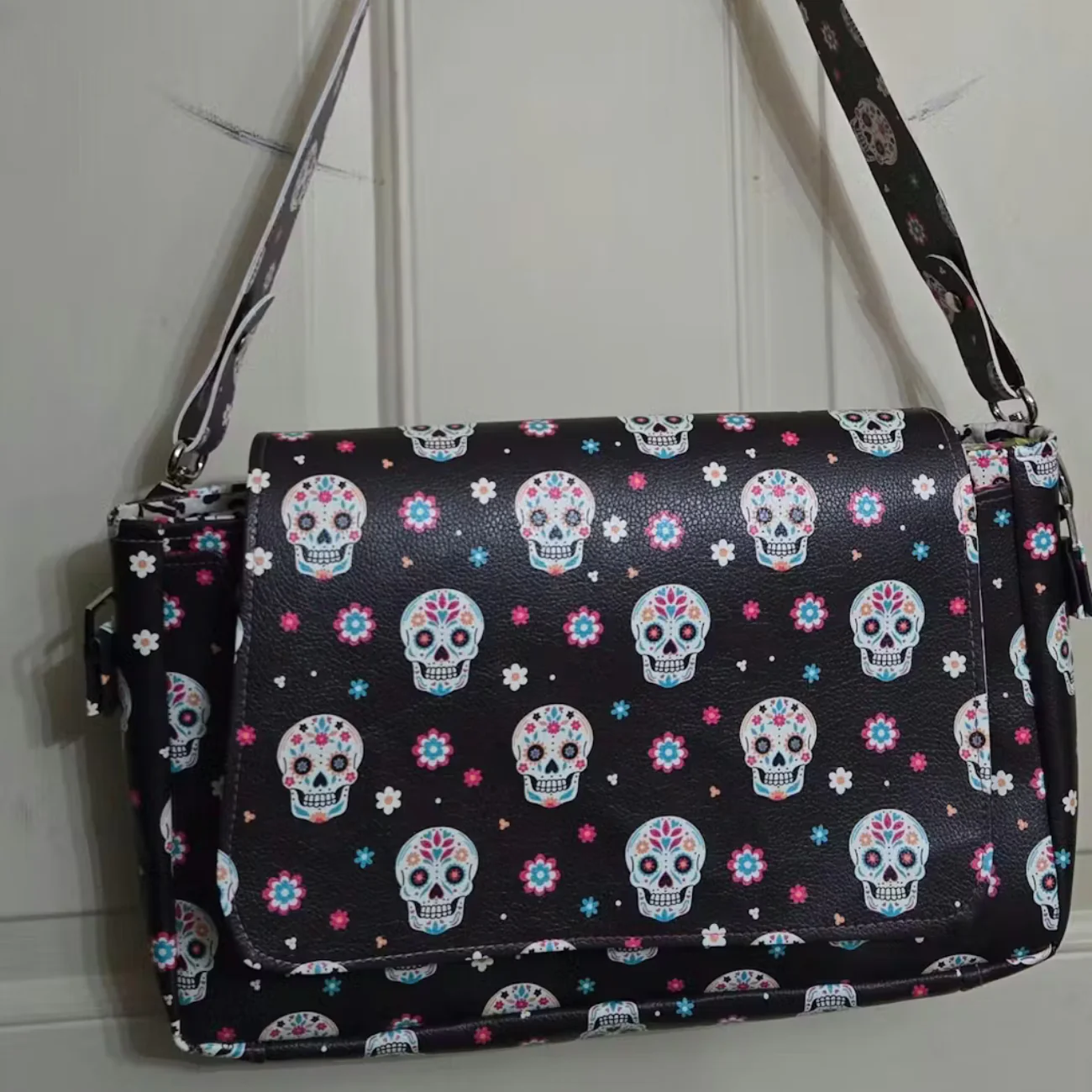 Sugar Skulls Vinyl – 18" x 54" Custom Printed Fabric - Image 3