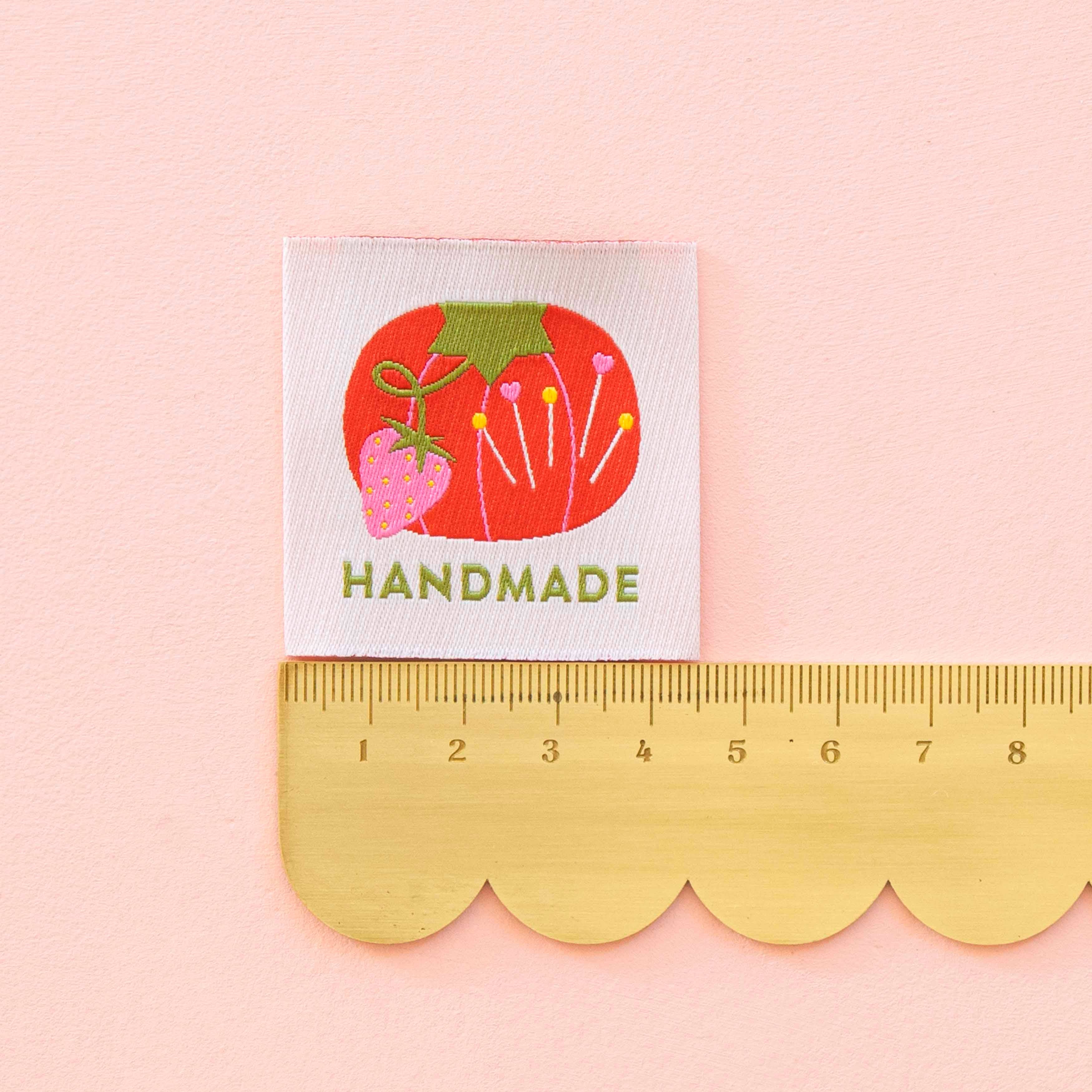 Tomato Pincushion Handmade Large Woven Sewing Labels - Image 3