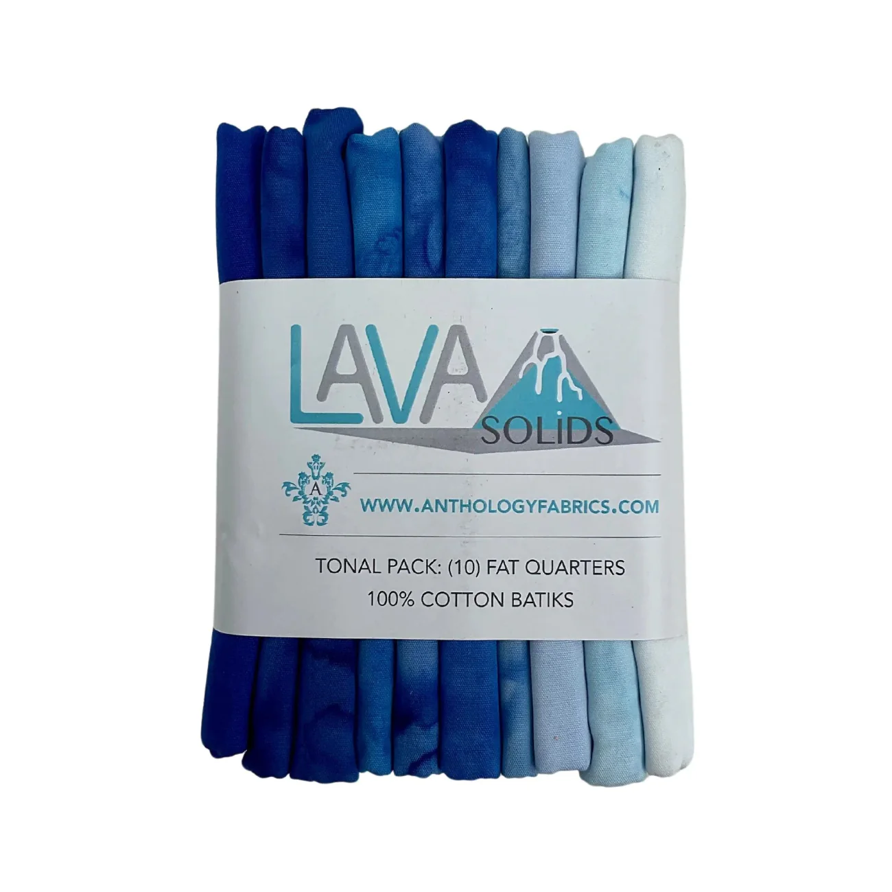 FQ Bundle Lava Solids Sky Batik - Windham Fabrics Cotton Batik Precut - Image 3