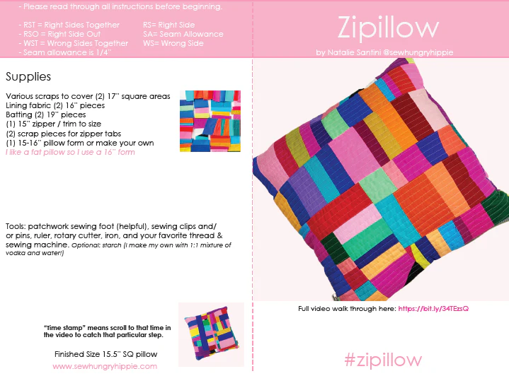 Zipillow PDF sewing pattern - Image 3
